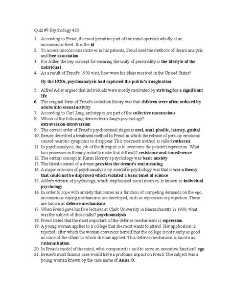 Psyc 420 Quiz 7 .